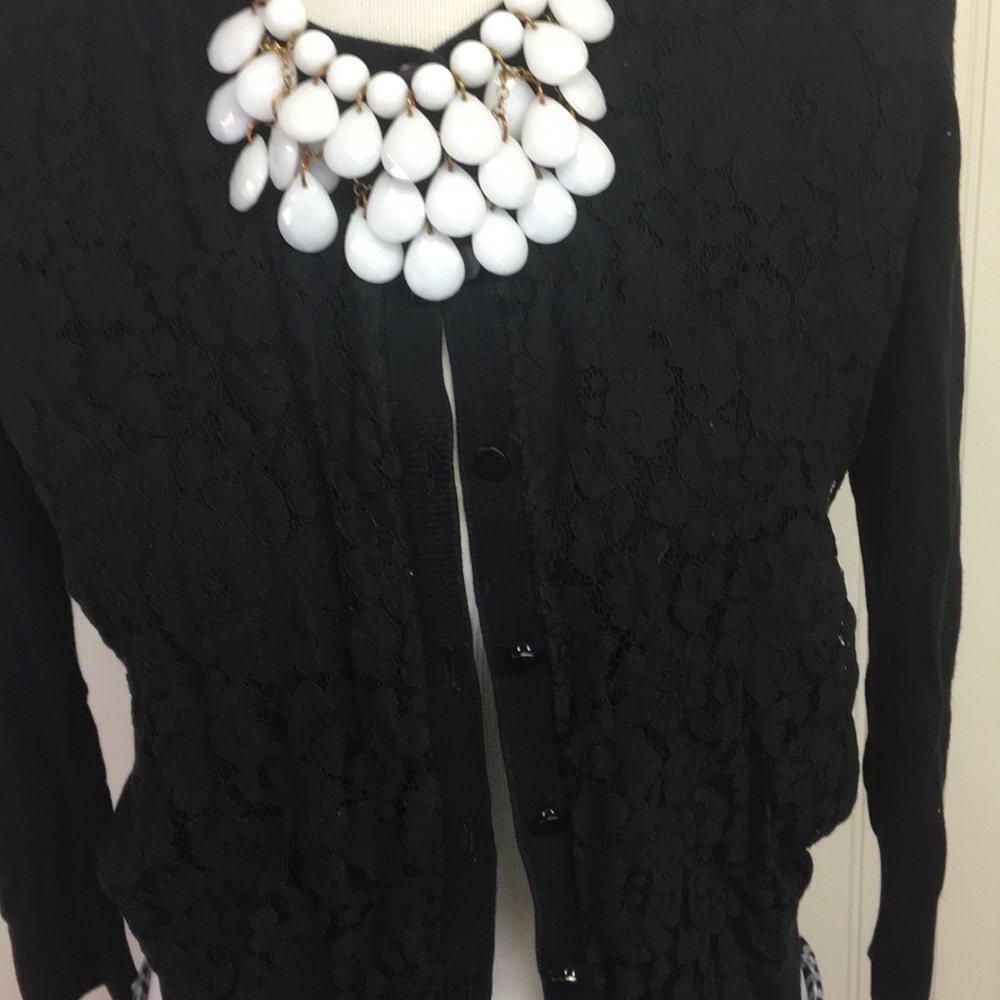 Talbots Cardigan with Lace - Picture 2 of 5